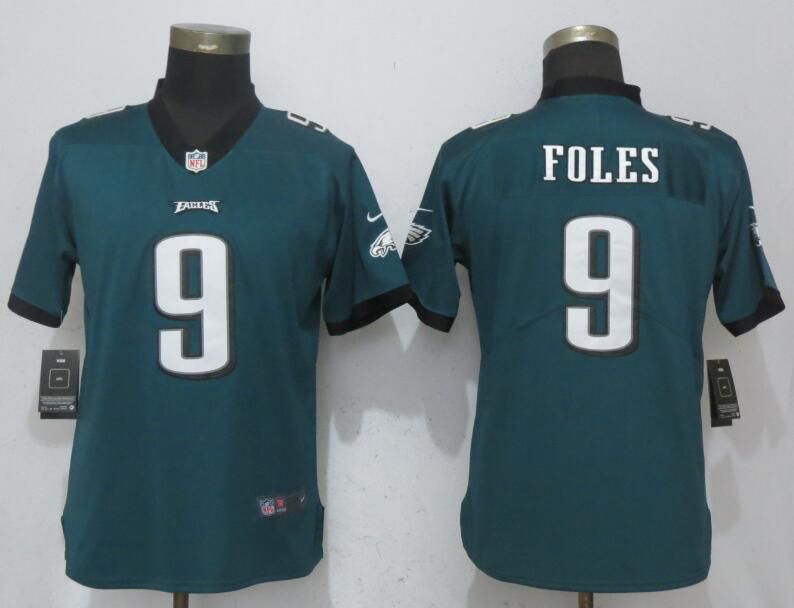 Women Philadelphia Eagles #9 Foles Green Vapor Untouchable Nike Player NFL Jerseys